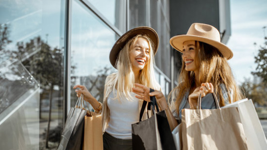 Two girls shopping 