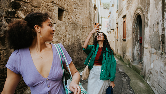 Two friends taking a picture