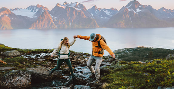 Women using phone abroad