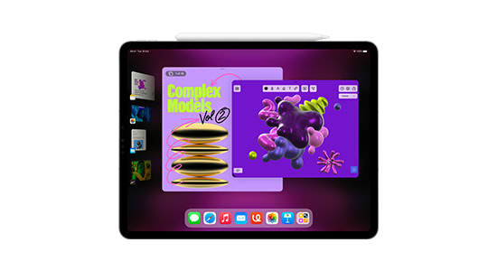 iPad screen with artistic designs